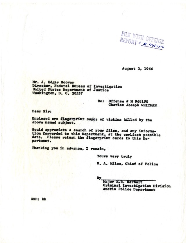 Scan of letter to J. Edgar Hoover